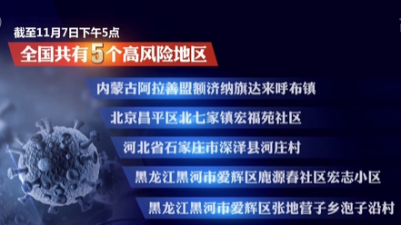 截至昨日17時(shí) 全國共5個(gè)高風(fēng)險地區